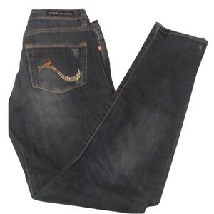 Rock & Republic size 10 blue jeans stretch skinny with bling pockets NWOT